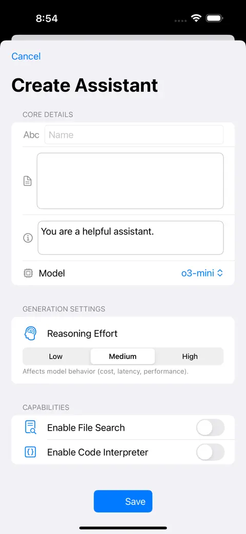 OpenAssistant iPhone screenshot 1