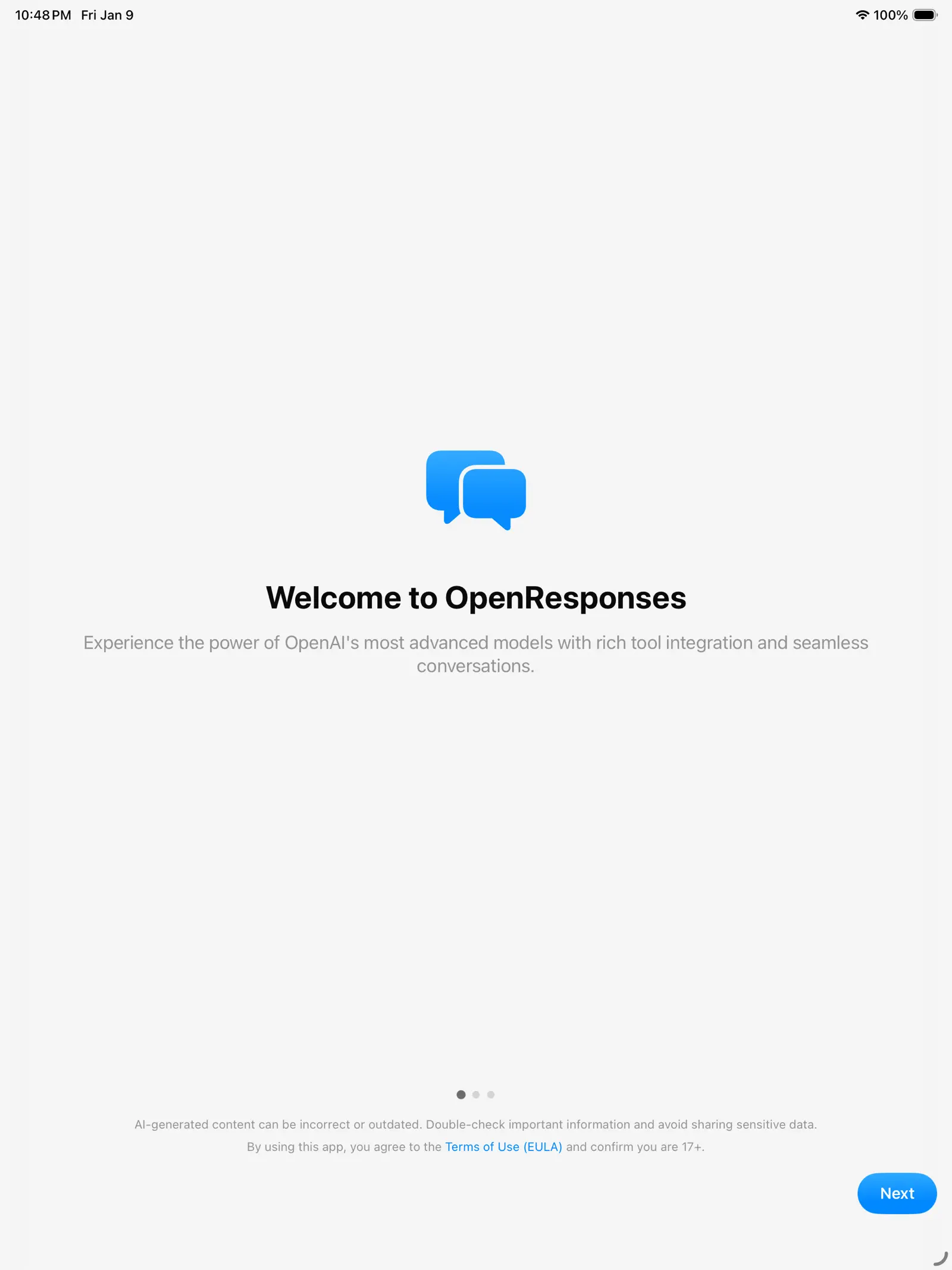 OpenResponses iPad screenshot 1